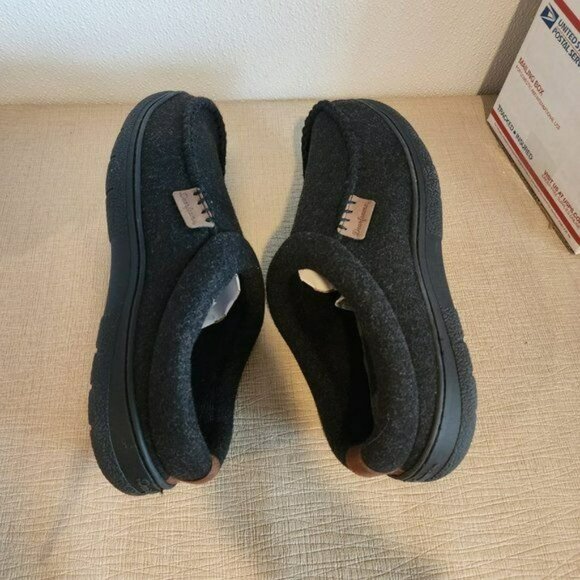 Dearfoams Men's Clog Style Memory Foam Slippers Wool Blend L - Picture 4 of 5